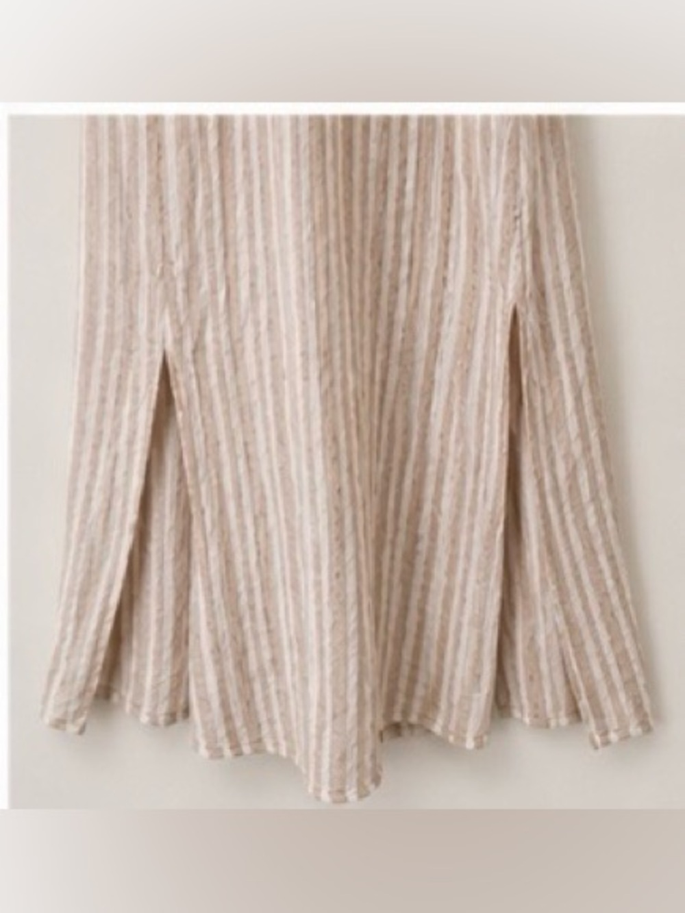 Rachel Ashwell Linen Blend Braided Strap Maxi Dress Beige Stripe Boho Beach M - Picture 6 of 7